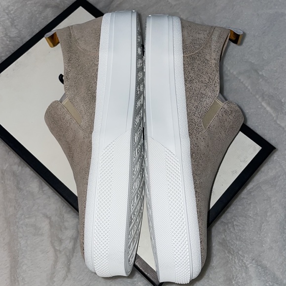 NWT J/SLIDES GIA Light Gold Metallic Suede Sneaker - Picture 12 of 14